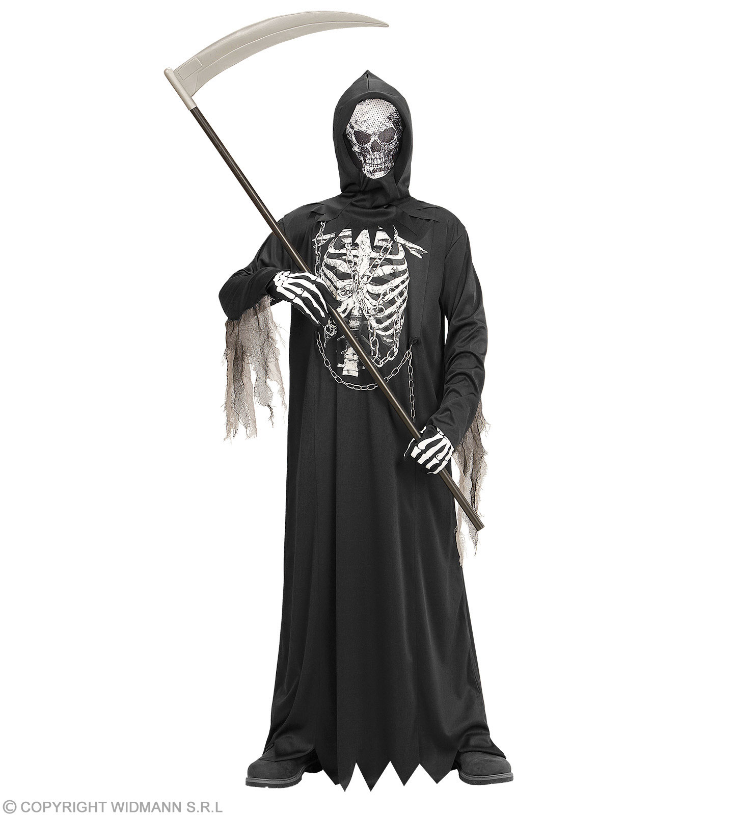 Sensenmann 128 Robe m.Kette Kapuzenmaske