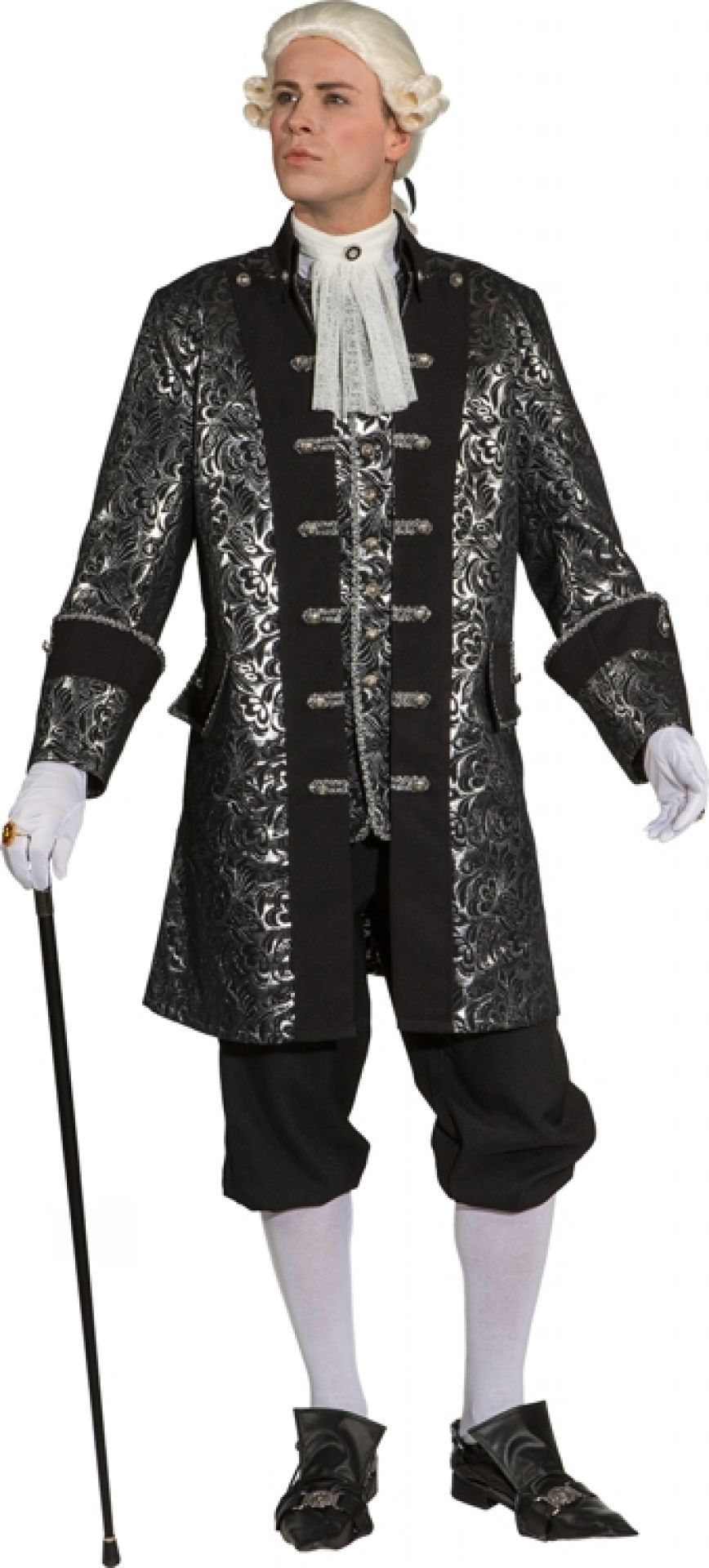 Brokat Jacke schw-silber  Gr. 54/56