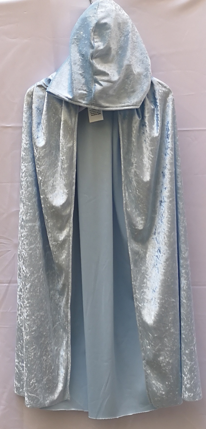 Velour Umhang  hellblau  XS   90cm  *)