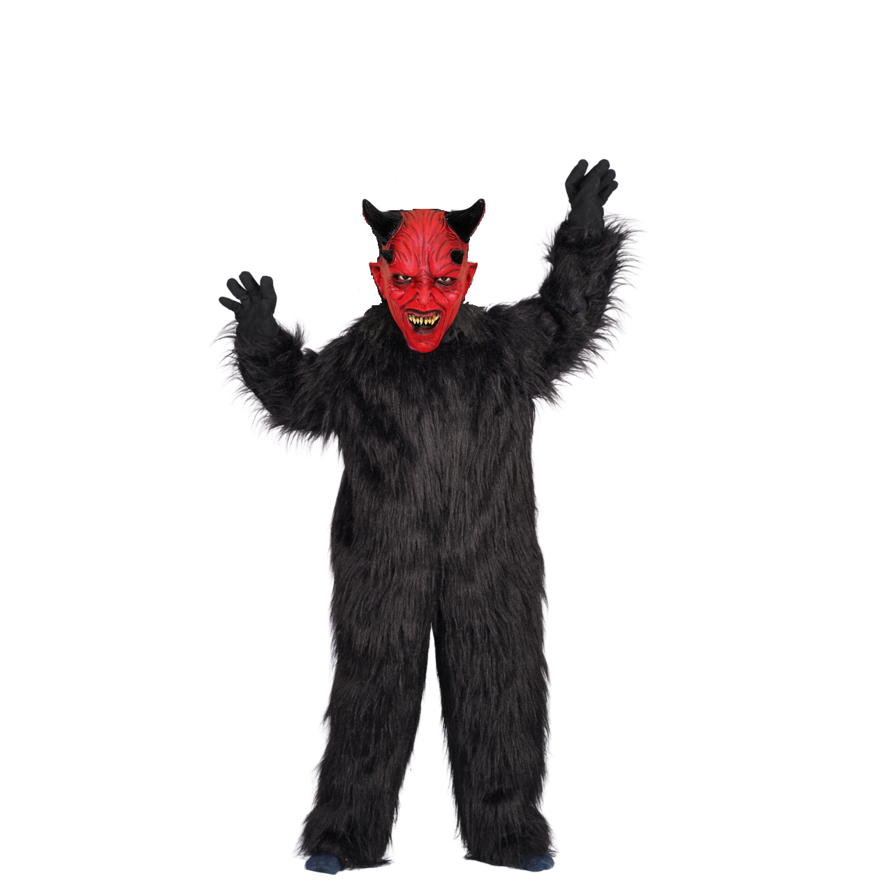Krampus SET Overall Größe 140 schwarz mit Kinder Maske