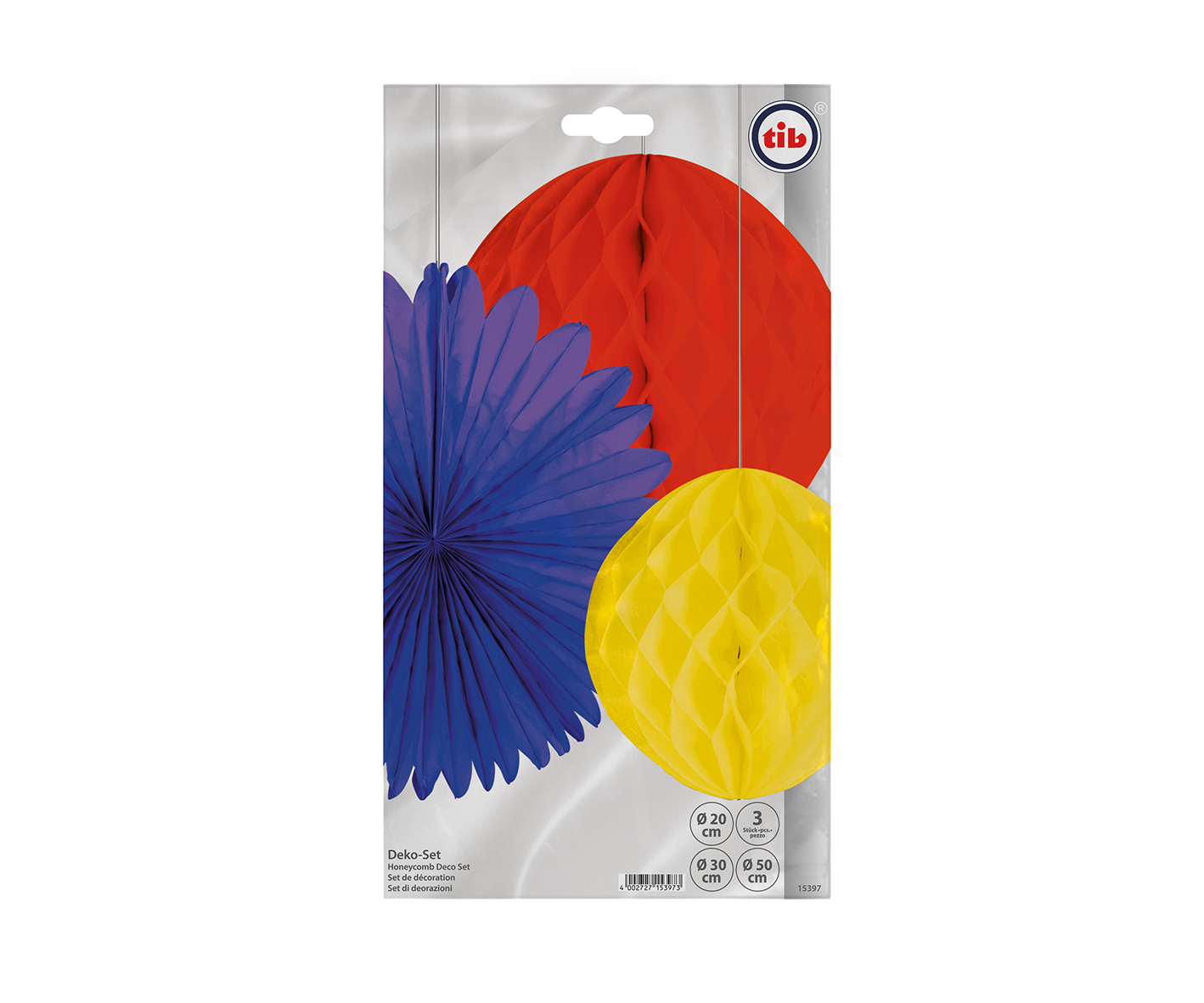 Lampion Set 3teilig blau-rot-gelb