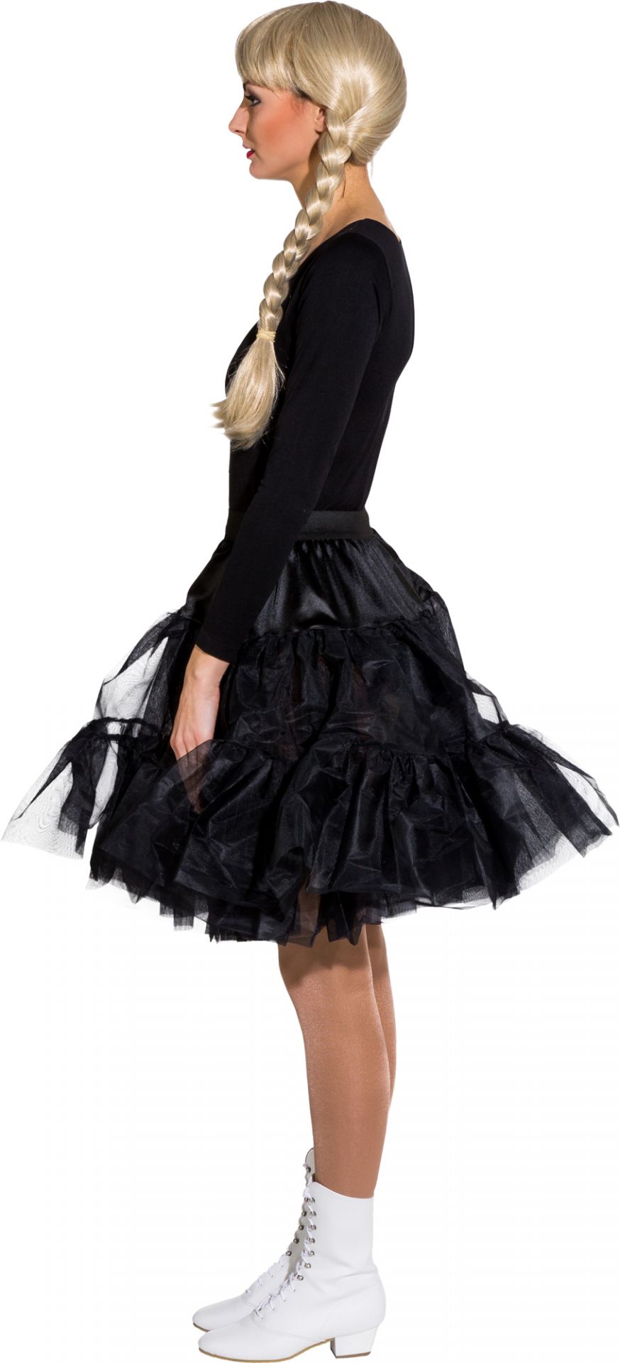 Petticoat Knielänge schwarz 2lagig Gr. 36/38