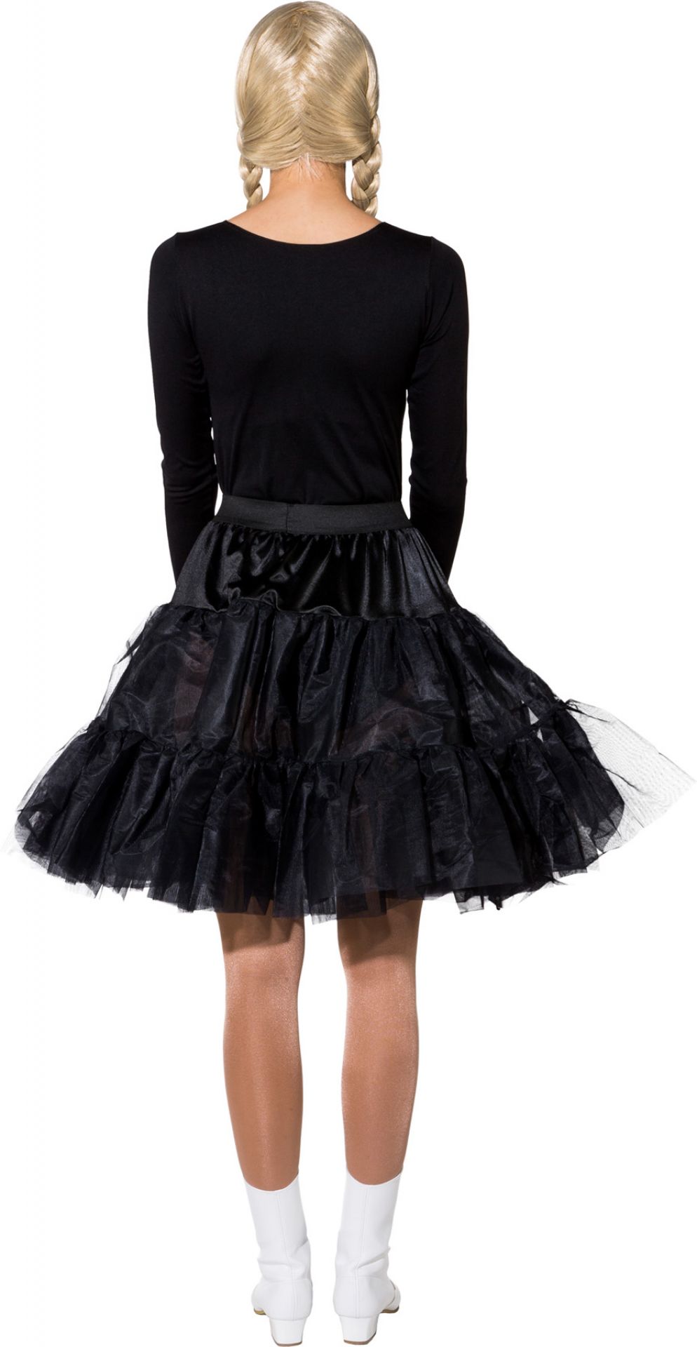 Petticoat Knielänge schwarz 2lagig Gr.40/42