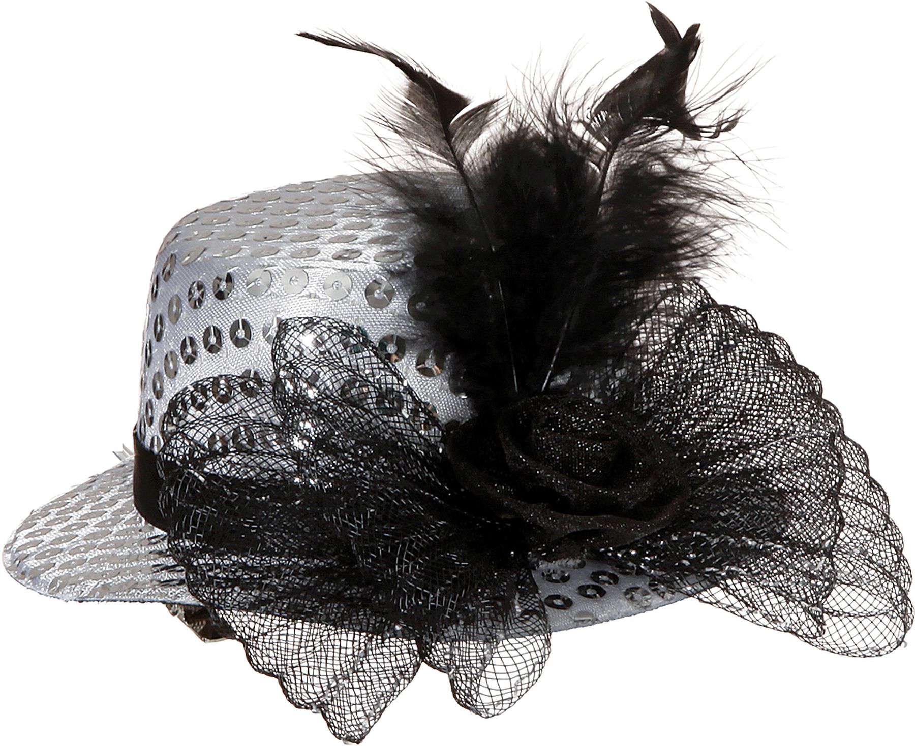 Mini Hut Pailetten silber