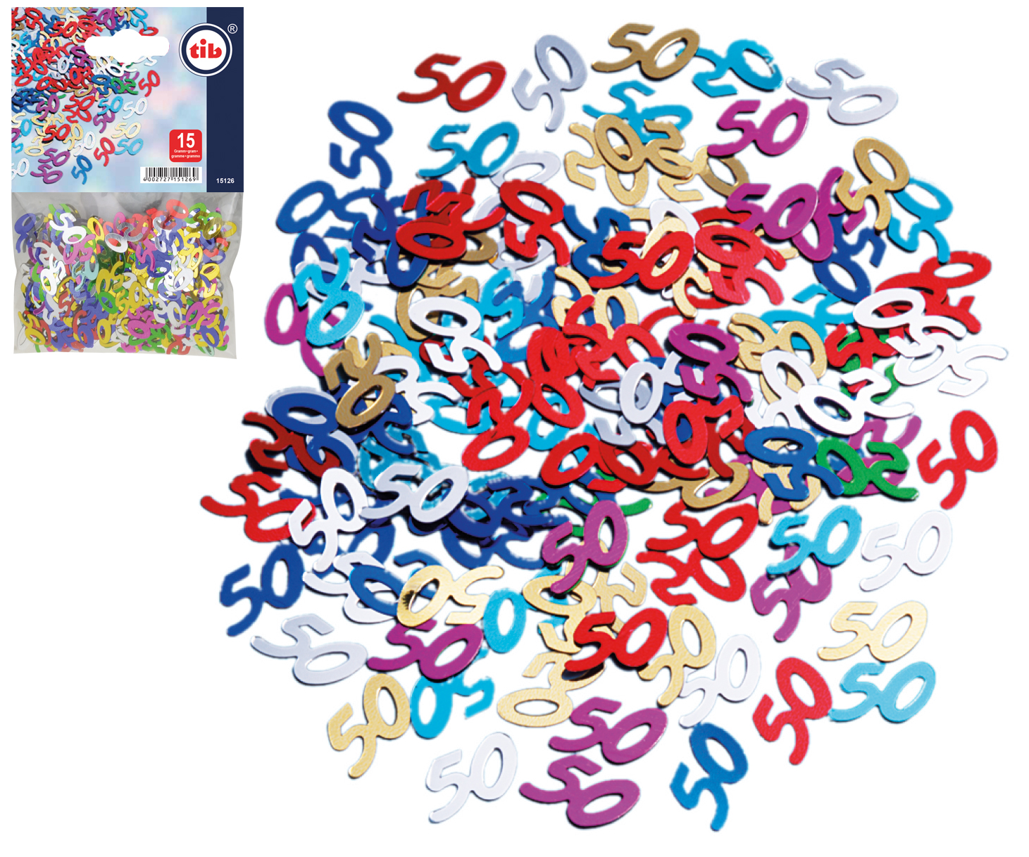 Deko Konfetti bunt "50er" Geburtstag