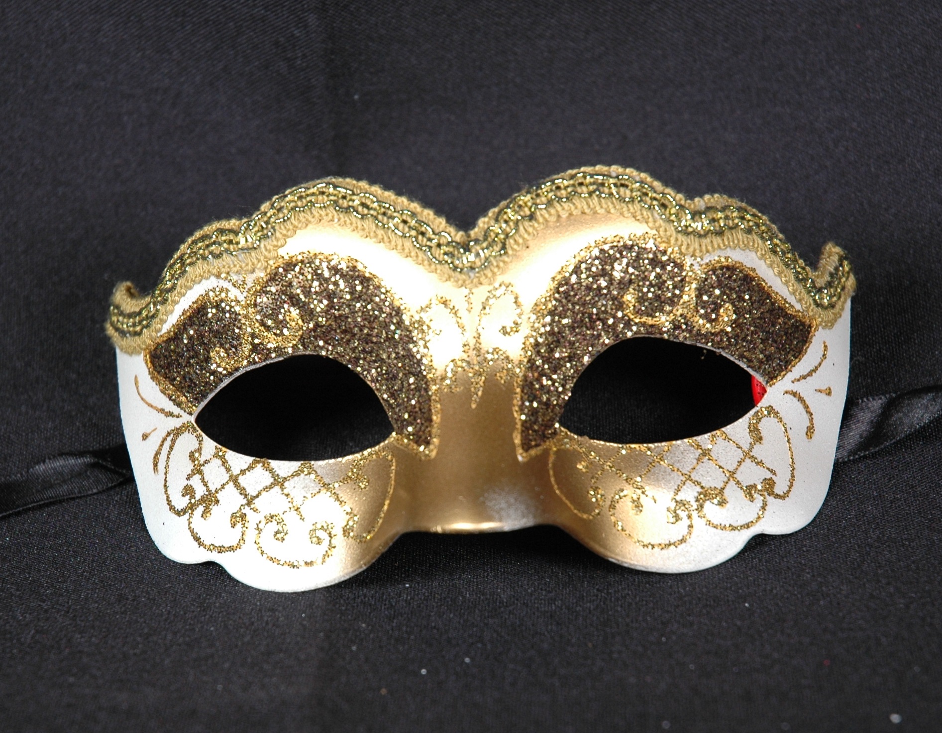 Venezianische Maske Columbine Baby gold-weiß STAR