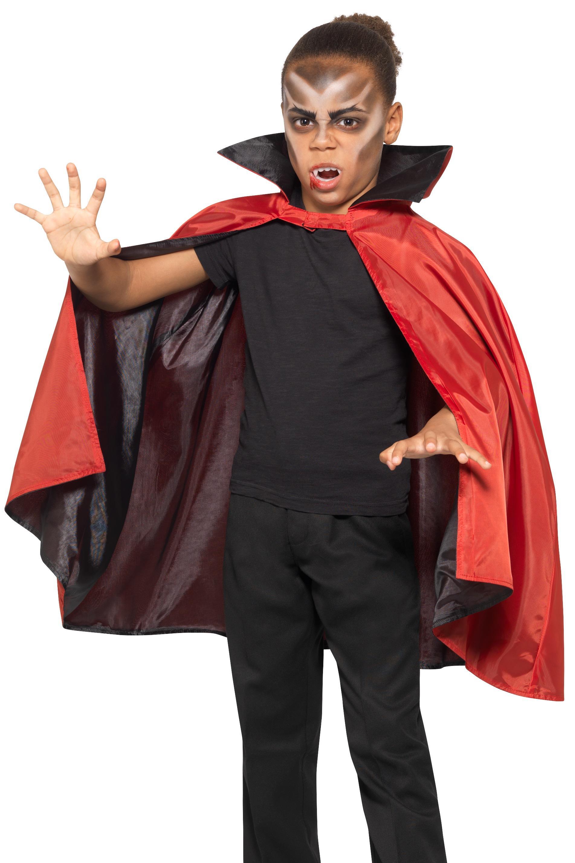 Vampier Umhang rot/schwarz für Kinder