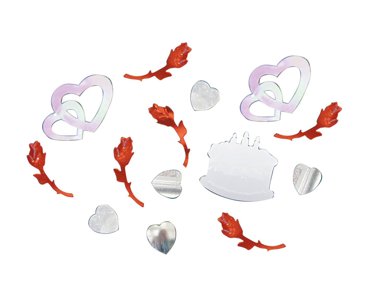 Deko Konfetti Mix Doppelherz, Rose, Herz