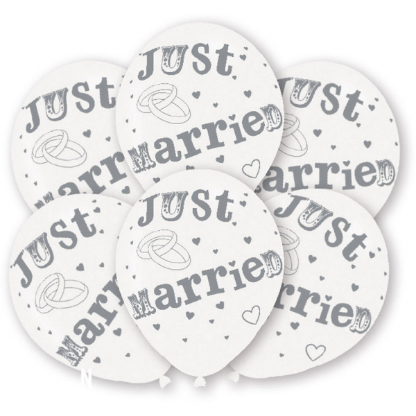 6 Stück Just Married Luftallons