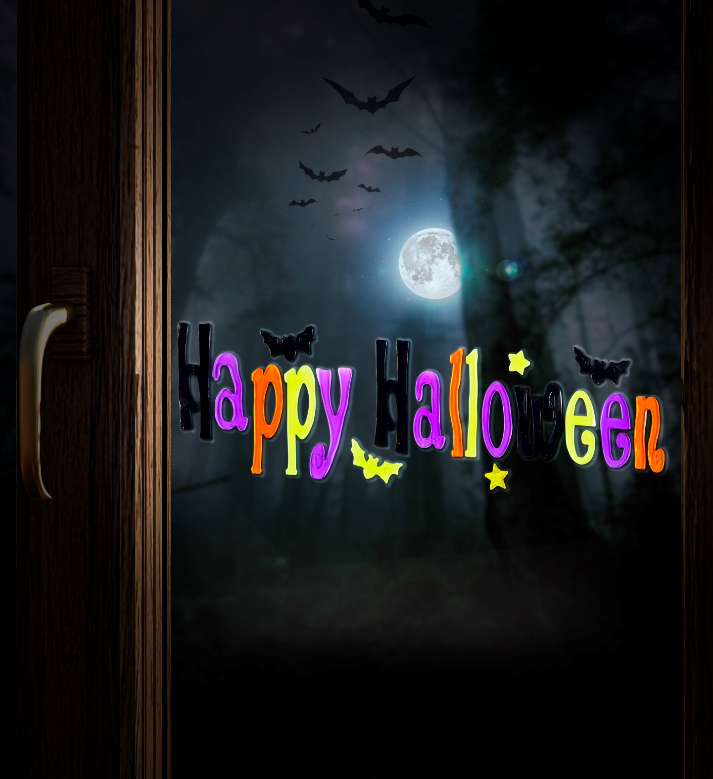Happy Halloween Gel Fensterbild 50x15cm