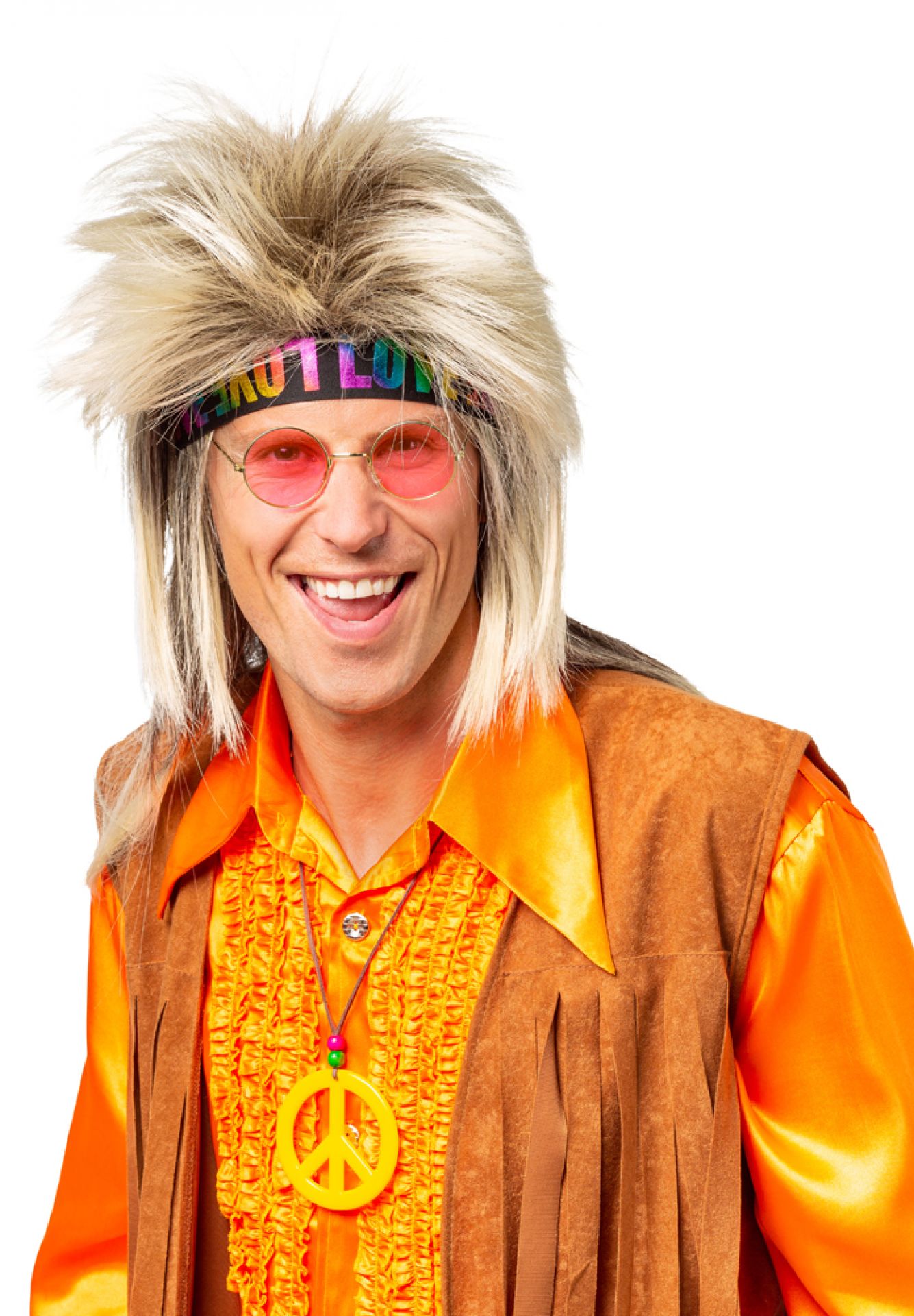 Hippie Set LOVE Stirnband, Peace Kette und Brille