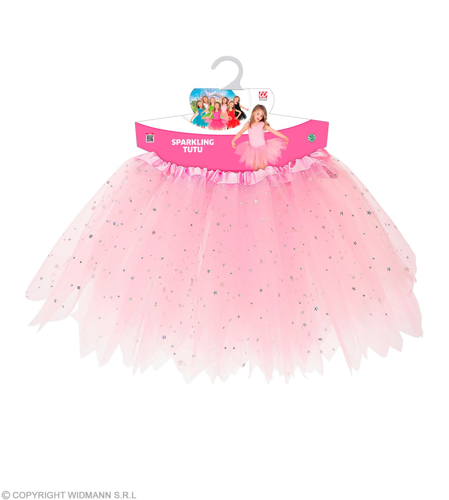 Tutu Rock f.Kinder rosa mit Glitter 30cm