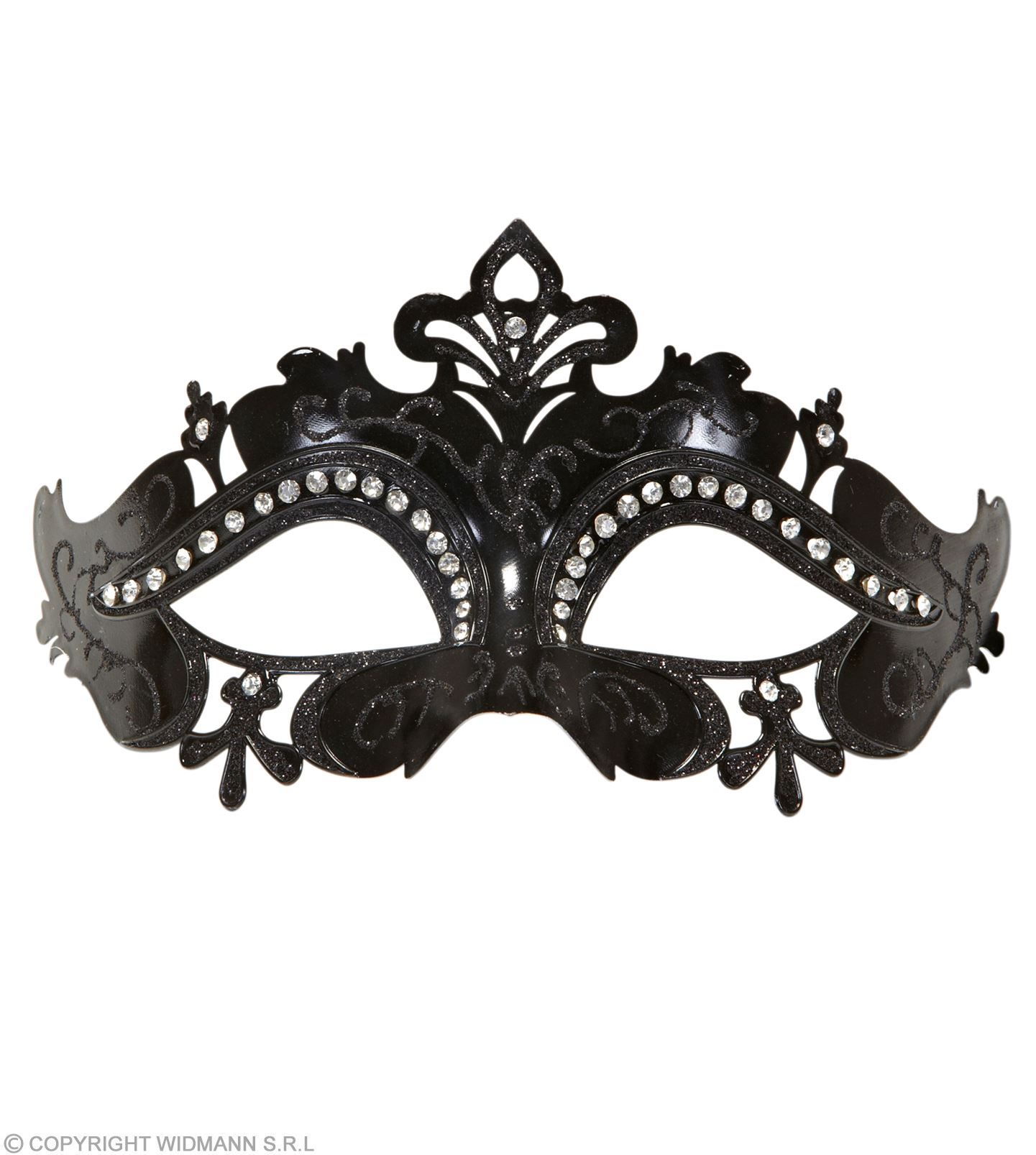 Venezianische Maske schwarz m.Strass