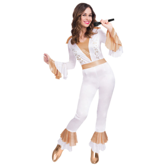 Disco Queen Overall weiss-gold  34/36  S