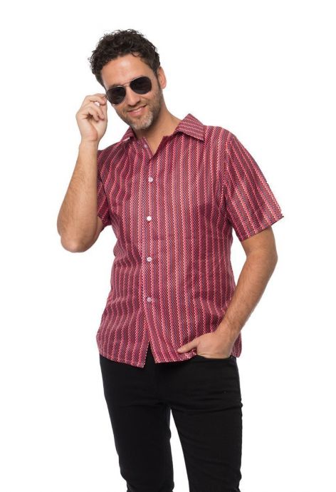 Retro 70er Hemd X-LARGE rot