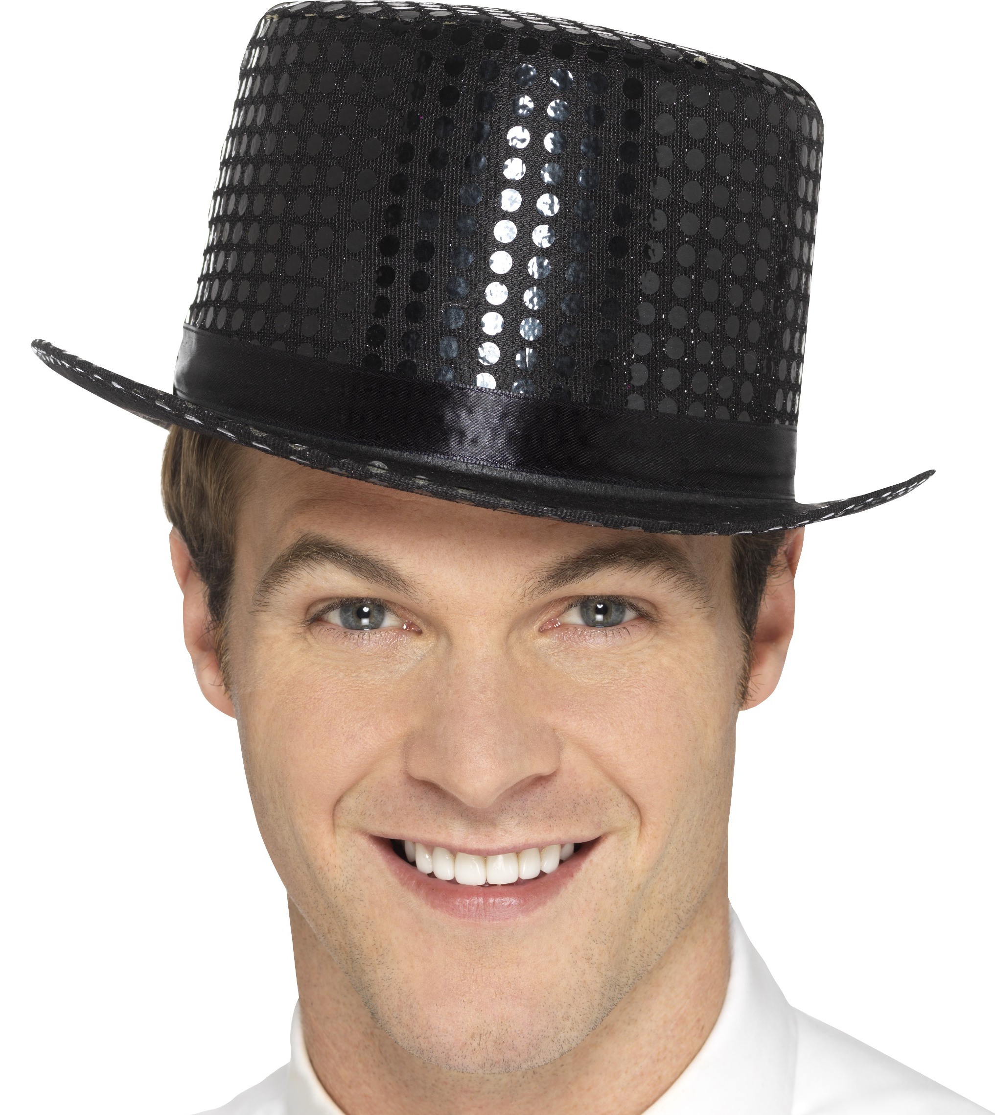 Pailletten Zylinder Schwarz