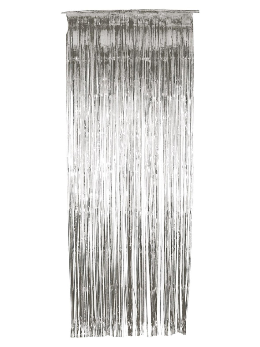 Silber Glitzer Folien Vorhang 244x91cm  *)