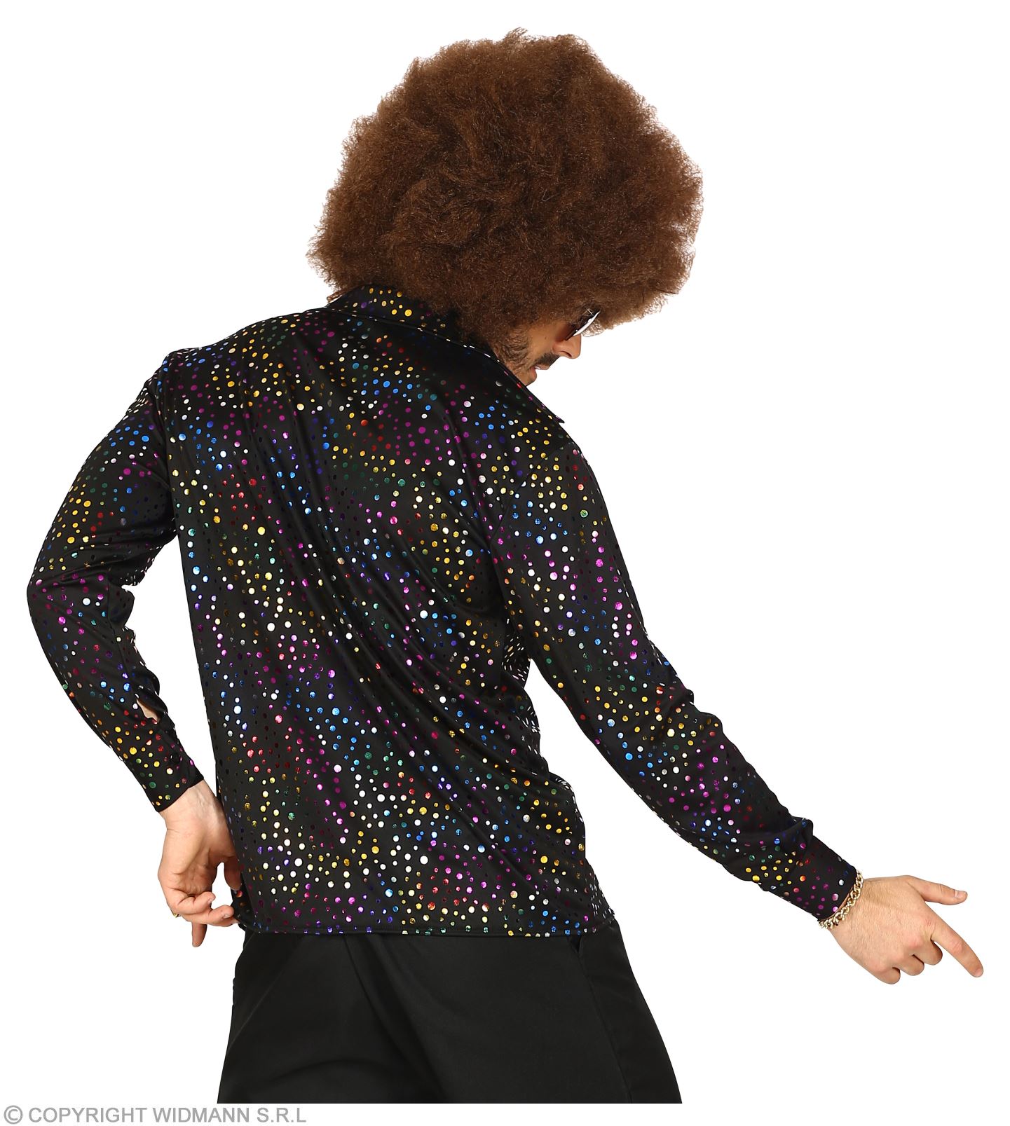 Disco Shirt  XXL schwarz-glitter