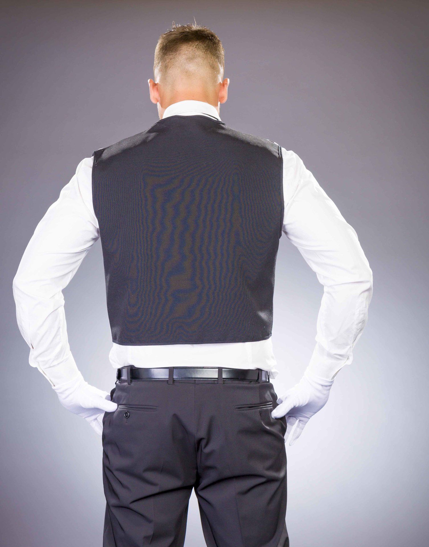 Butler Weste schwarz-weiss gestreift 48