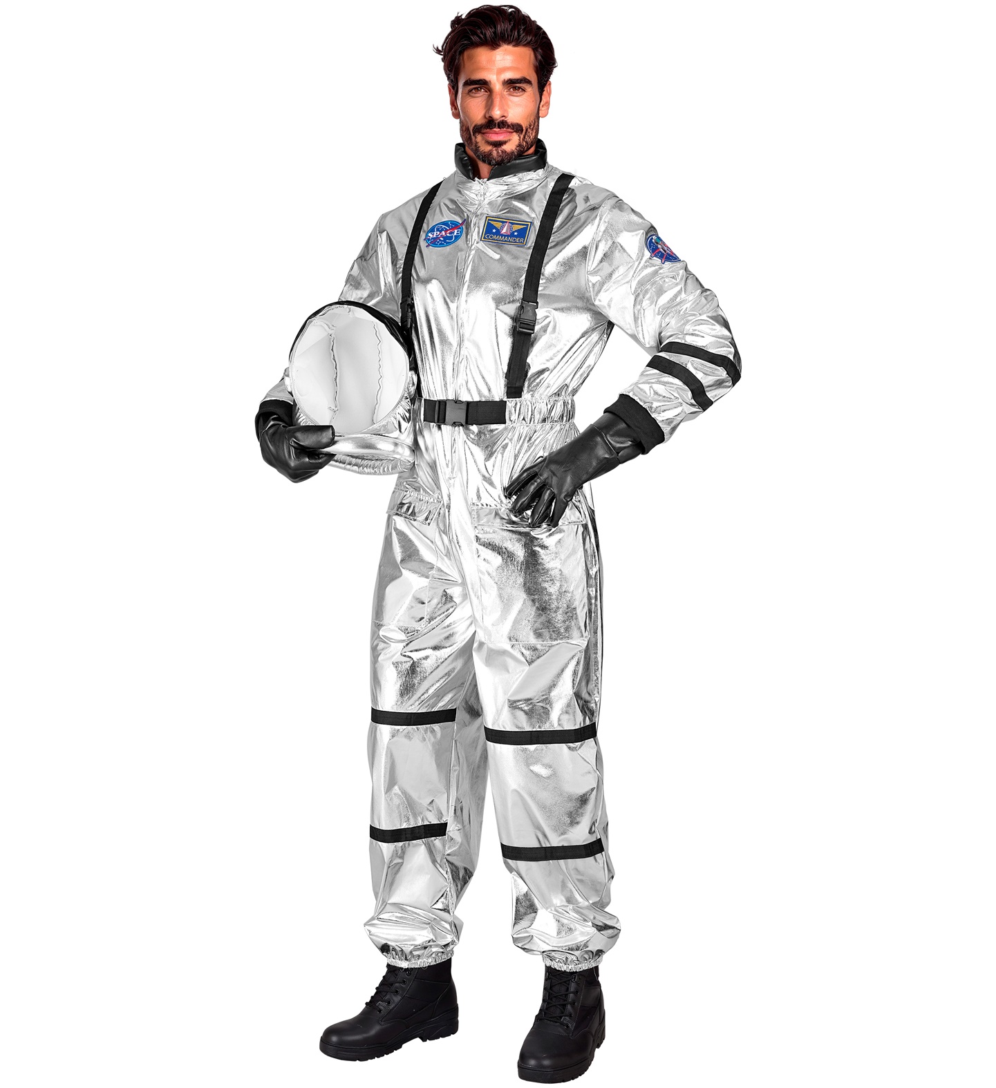 Silber Astronauten Overall SMALL mit Helm
