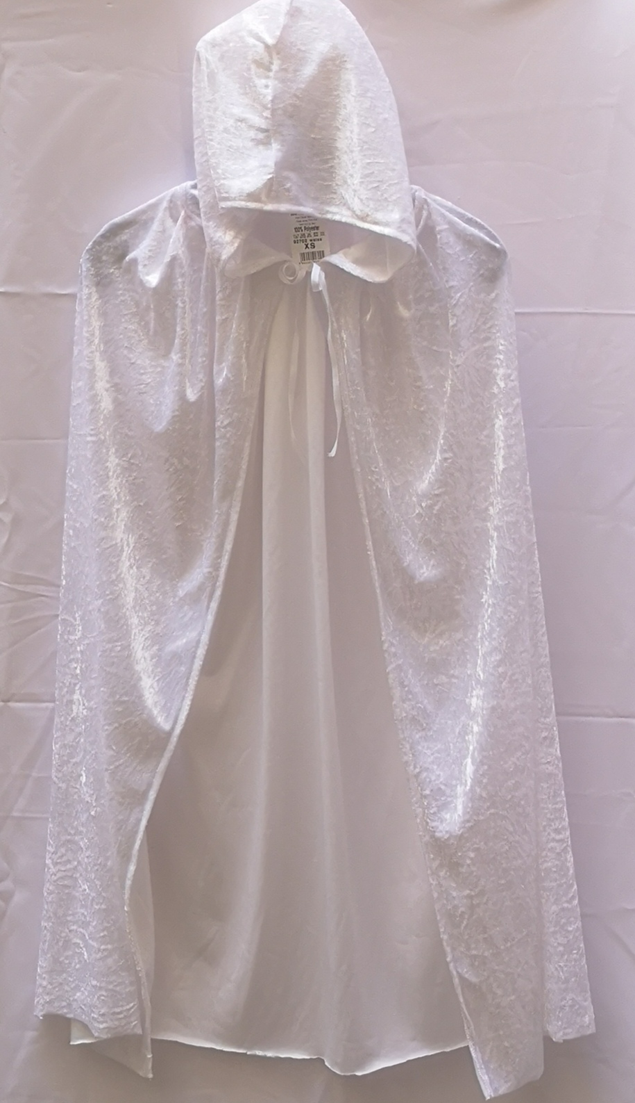 Velour Umhang  weiß   XS  90cm