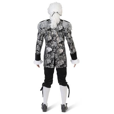 Barock Jacke silber-schwarz 48/50 mit Jabot