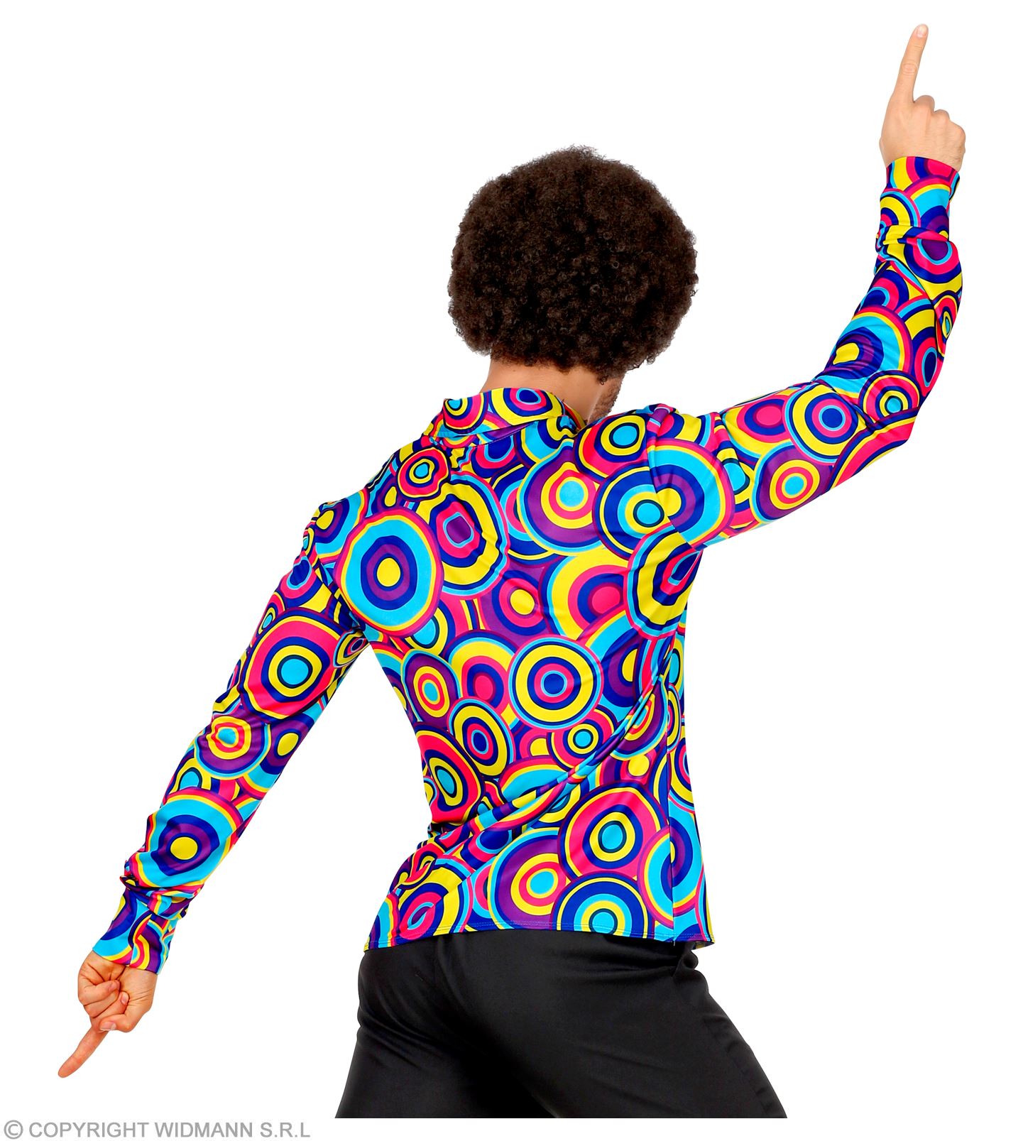 70er Jahre Hemd  Bubble-Blue S/M