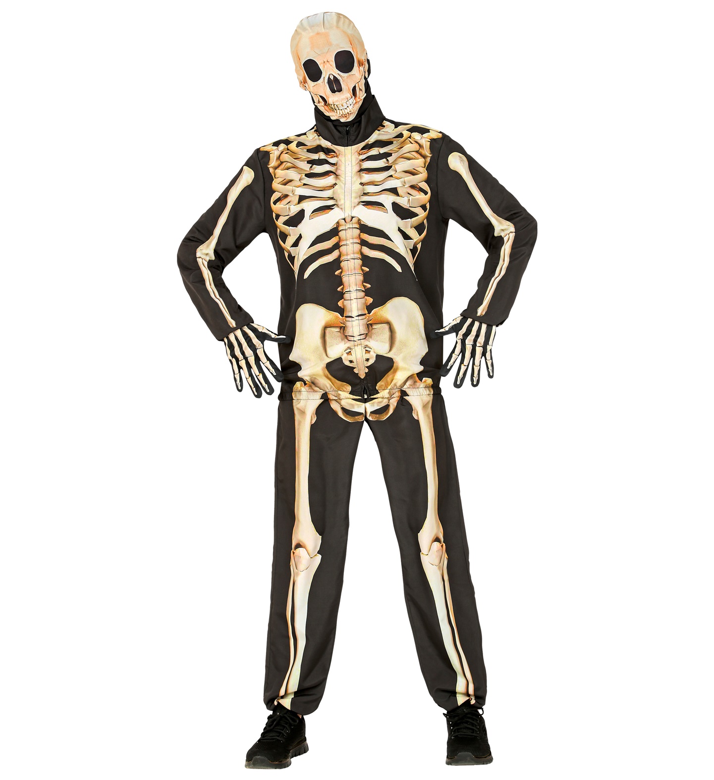 Skelett Kostüm  S  Oberteil,Hose,Maske,Handschuhe