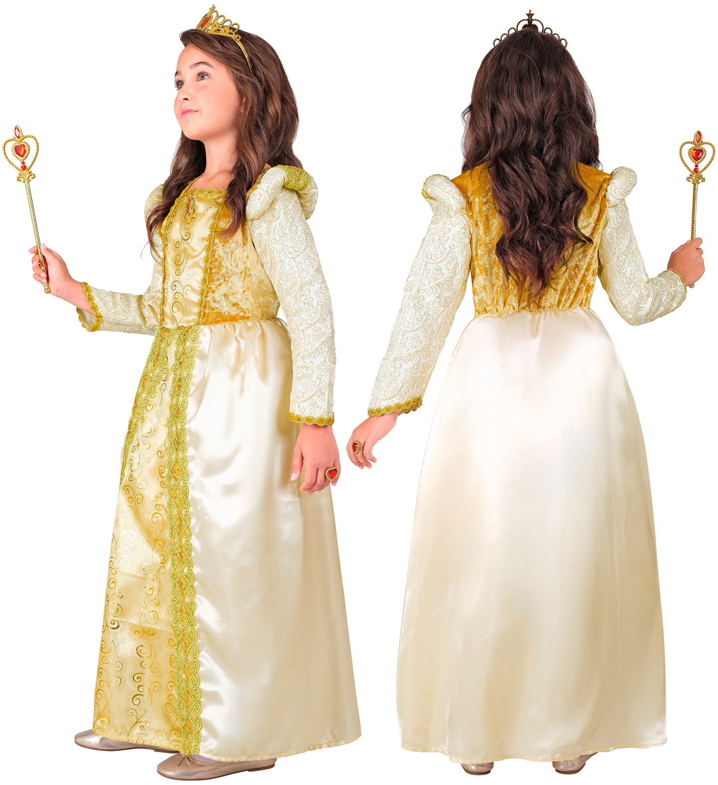 Mittelalter Prinzessin 128  beige/gold