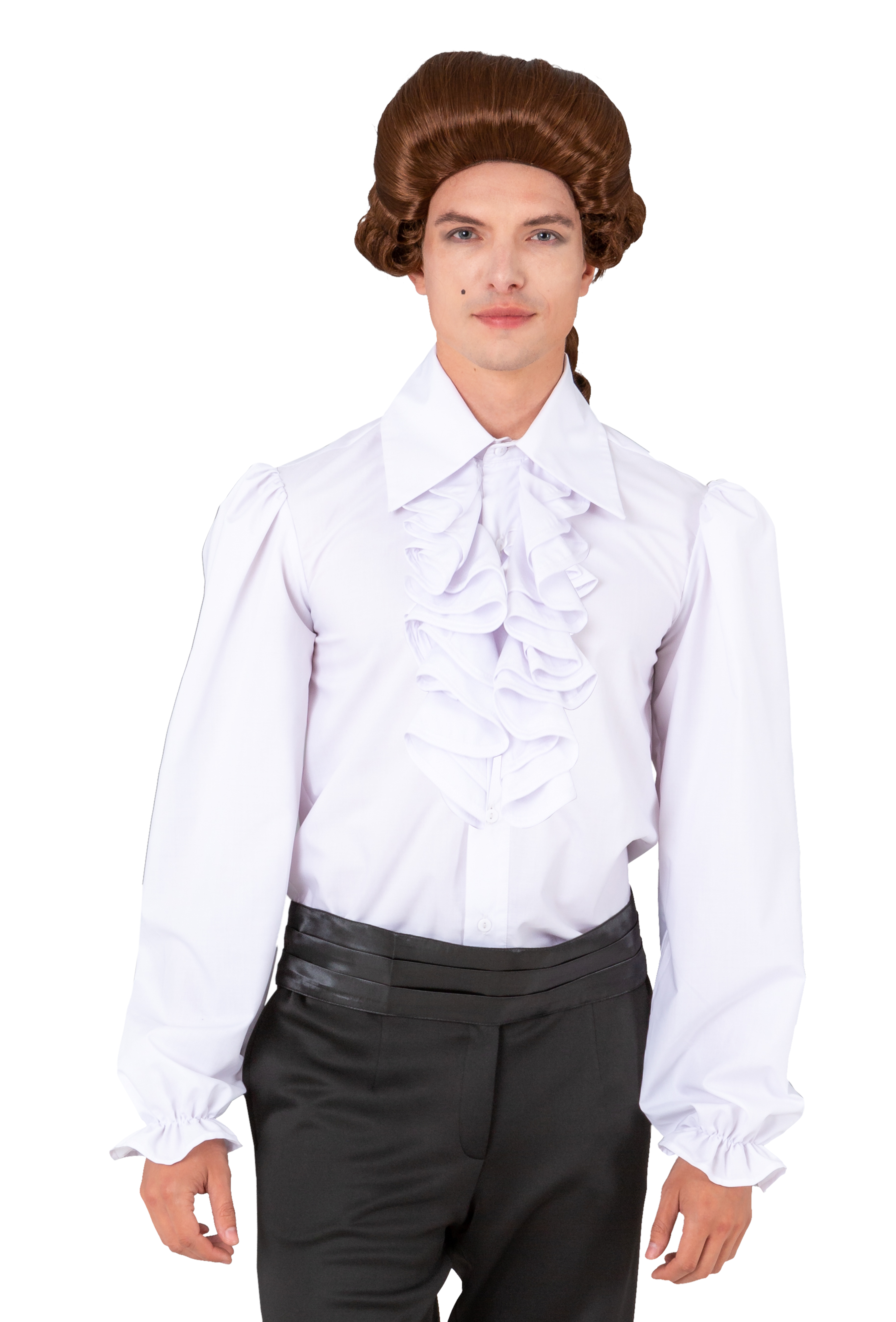 Historisches Hemd weiß mit Rüschenkragen XX-LARGE