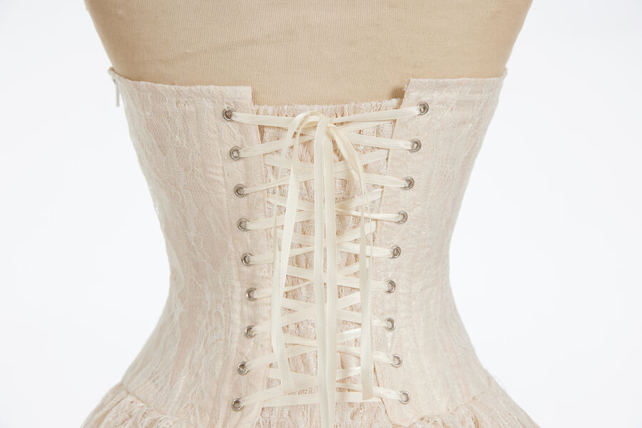 Corsage Kleid beige  S  Gr.34/36