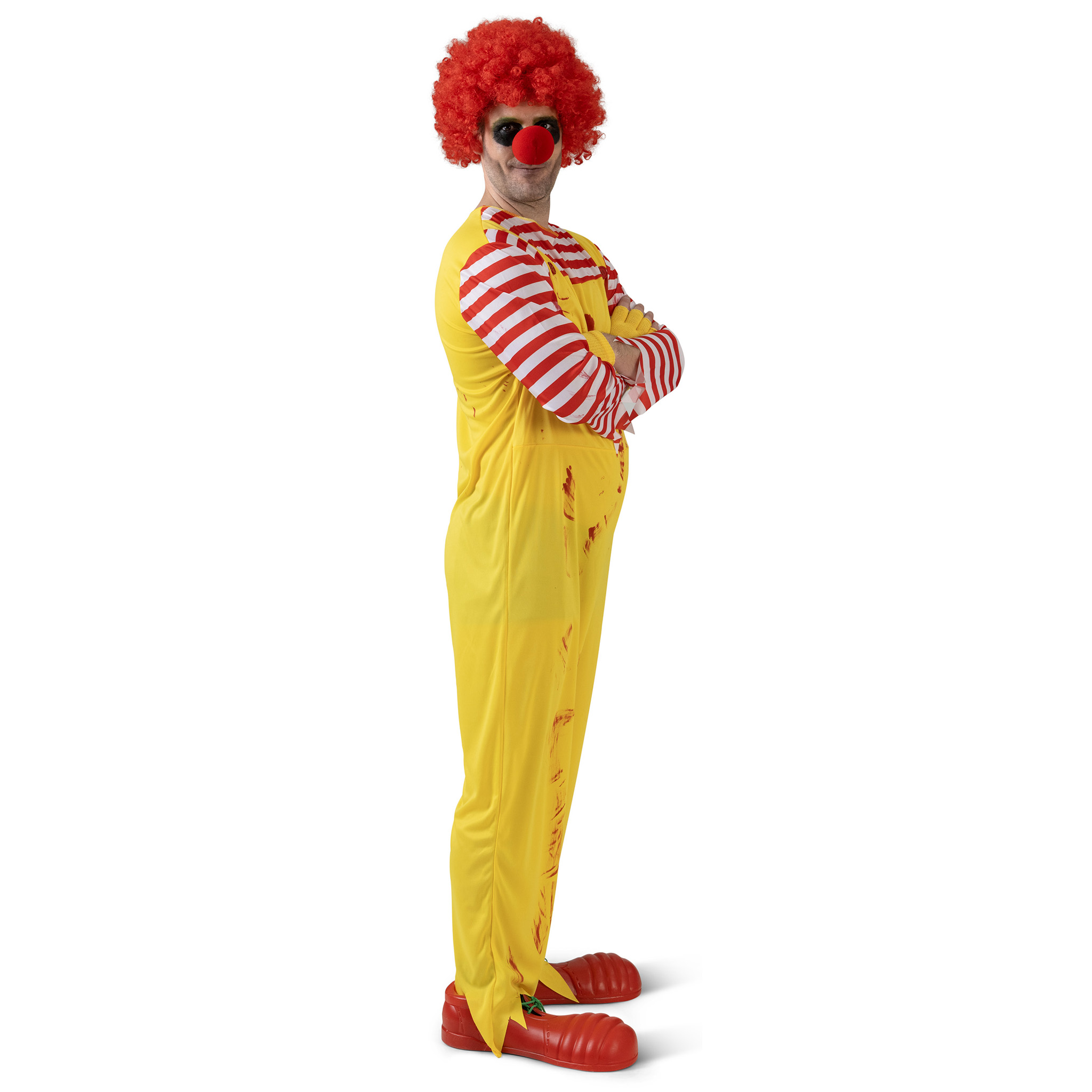 Halloween Clown 48-50 gelb-rot mit Blutflecken