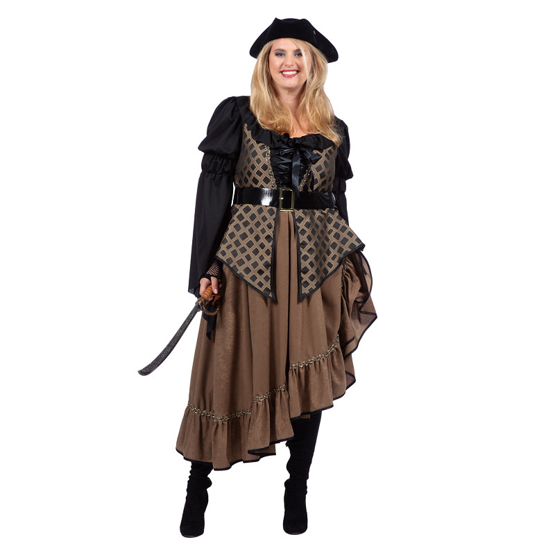 Piratin Kleid braun deluxe Gr. 38