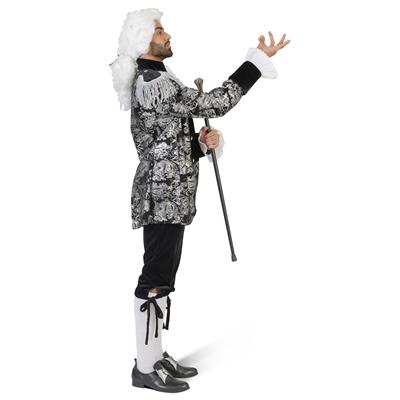 Barock Jacke silber-schwarz 48/50 mit Jabot