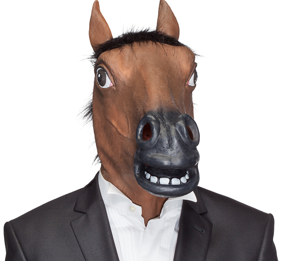 Gummimaske Pferd braun