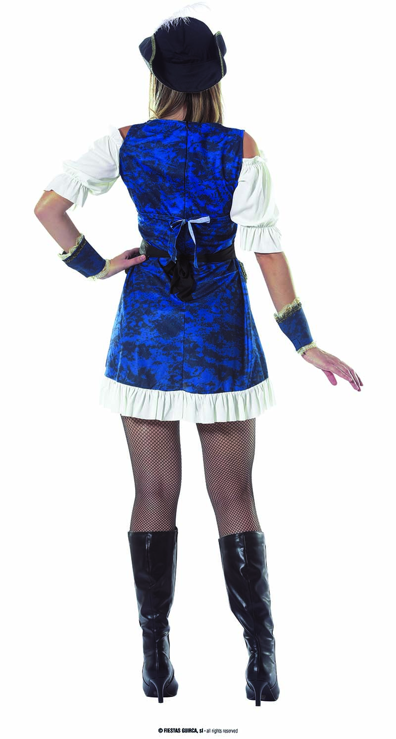 Piraten Lady Kleid 36--8 S  blau-weiß