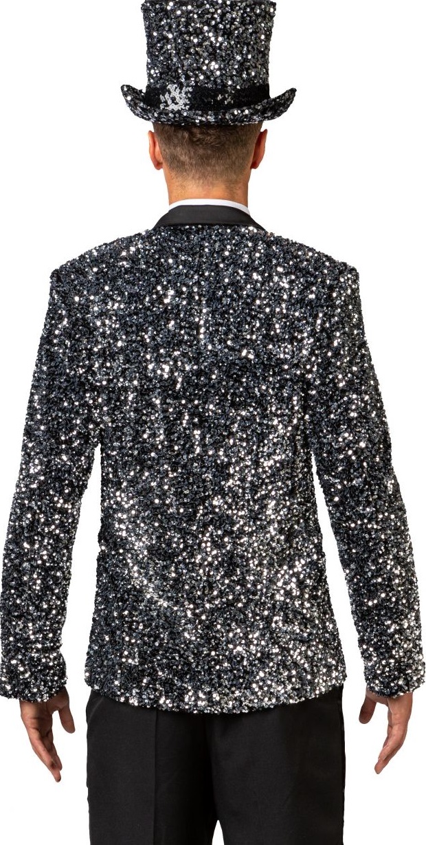 Show Jacke mit Silber Pailletten deluxe Größe 52