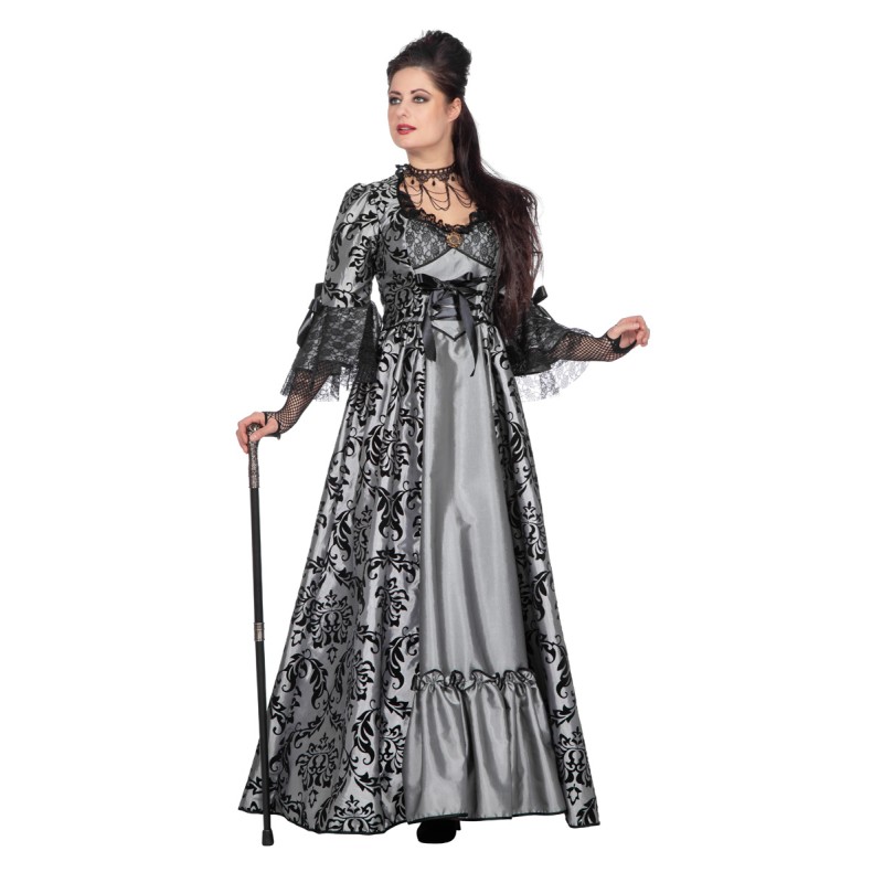 Kleid Marquise grau-schwarz  Gr. 36