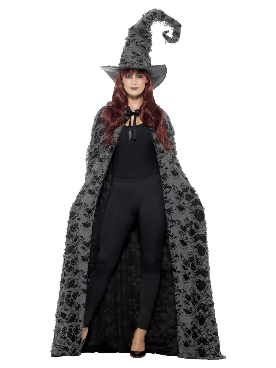 Halloween Fetzen Umhang schwarz-grau