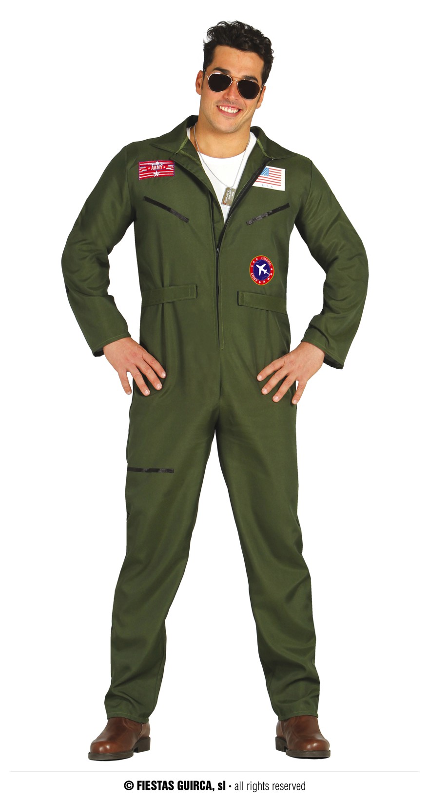Kampf Piloten Overall grün 52/54 L
