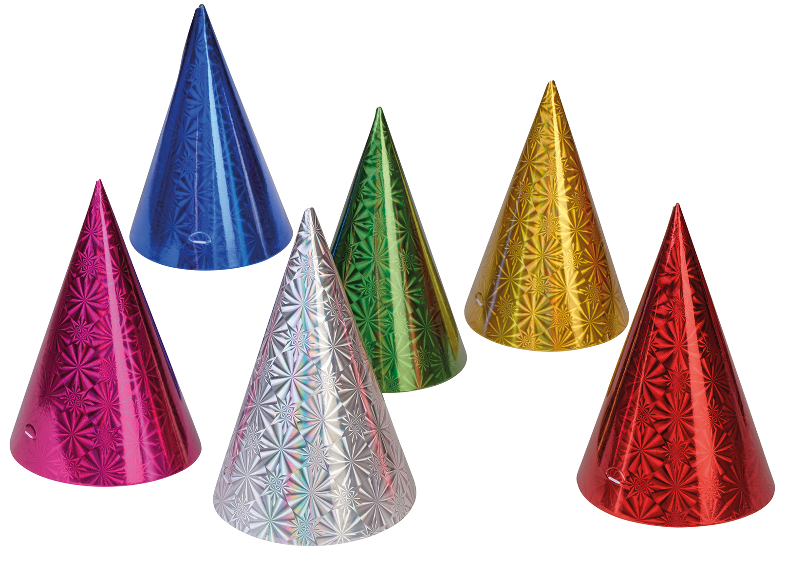 6 Stk. Mini Party-Hüte aus Papier ca. 15cm hoch