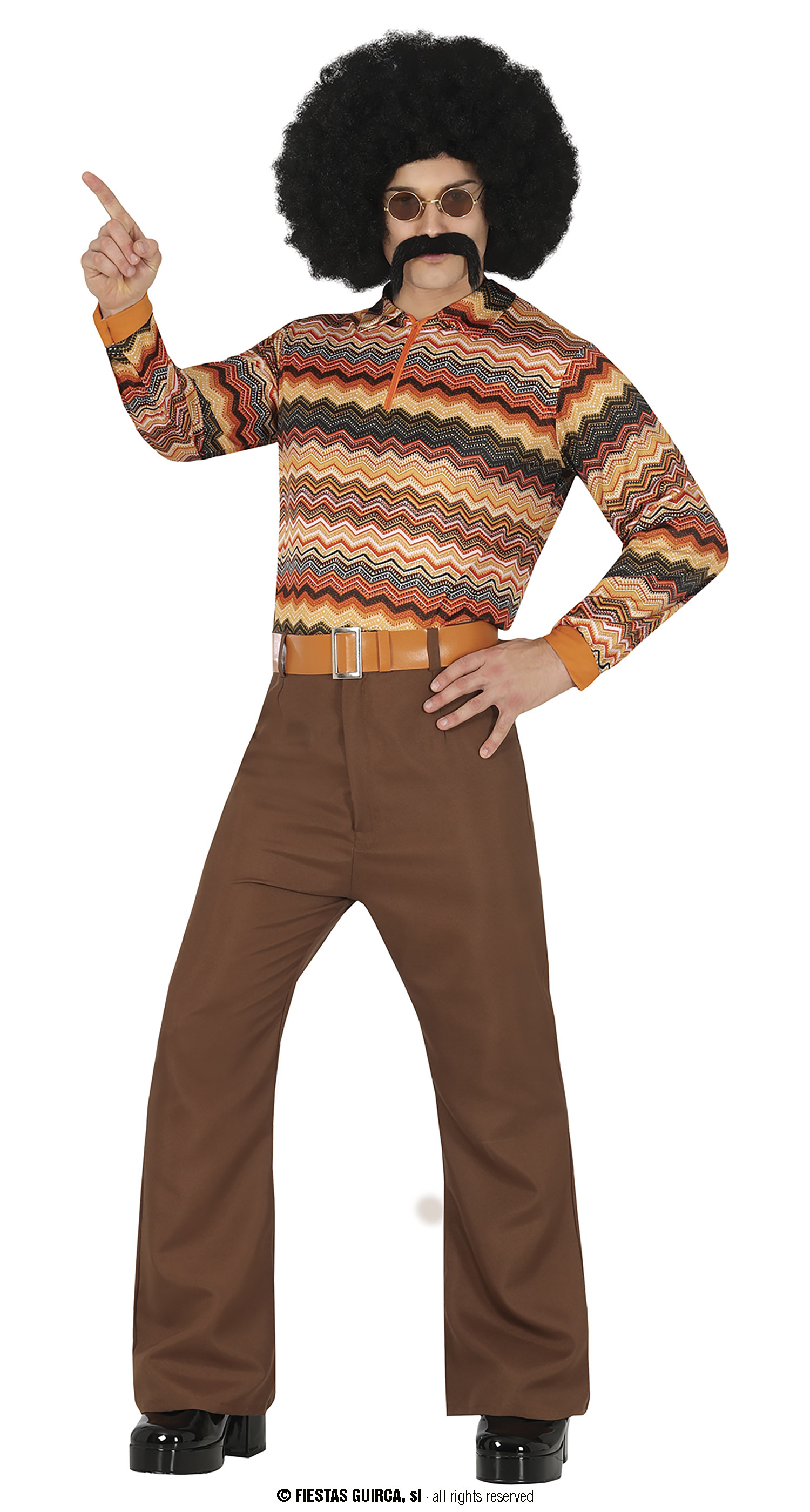 70er Jahre Hose und Oberteil  46/48  SMALL   braun