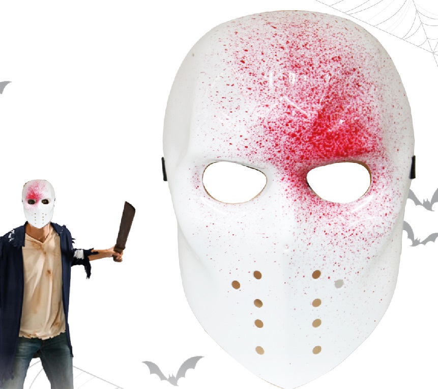 Serien Killer Halb Maske weiß mit Blut