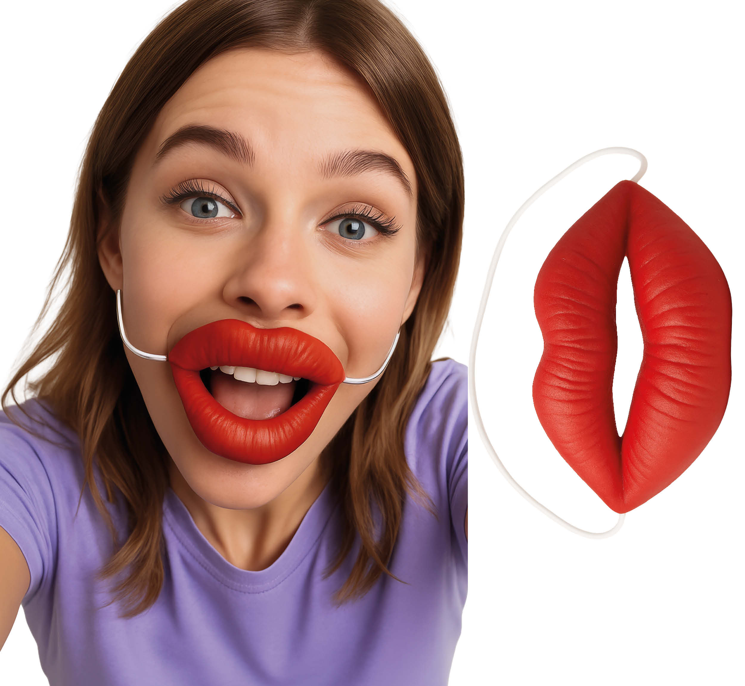 Riesen Lippen 10x5,5cm mit Gummiband