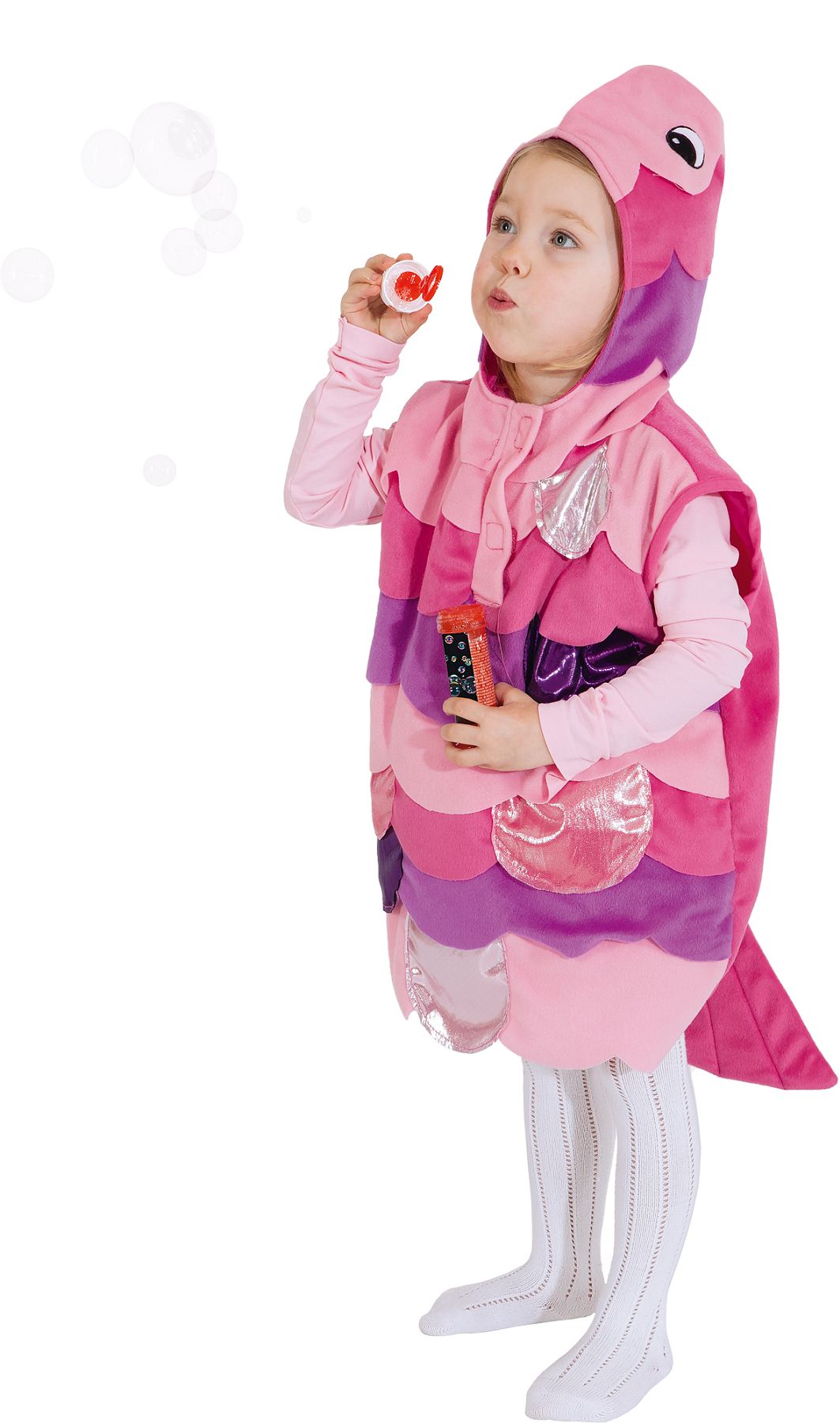 Fisch Weste mit Kapuze  pink Gr. 104