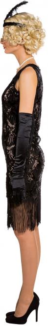 20er Jahre Pailletten Kleid S/M schwarz mit Fransen