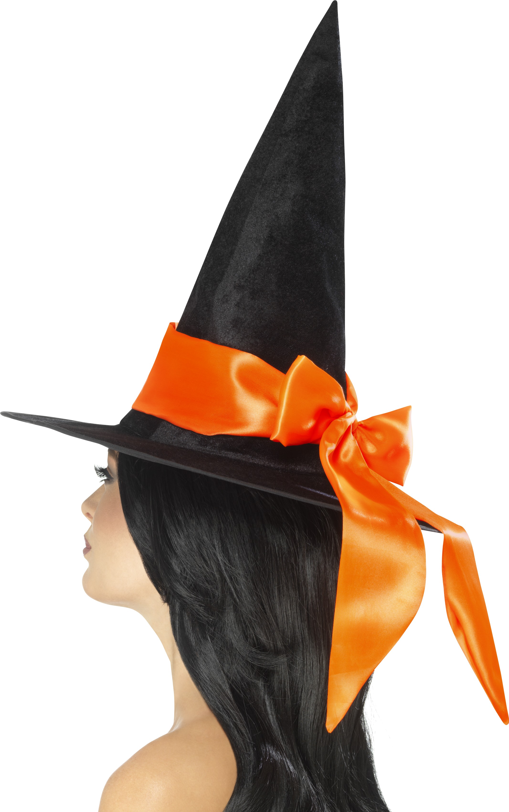 Hexenhut schwarz mit oranger  Schleife