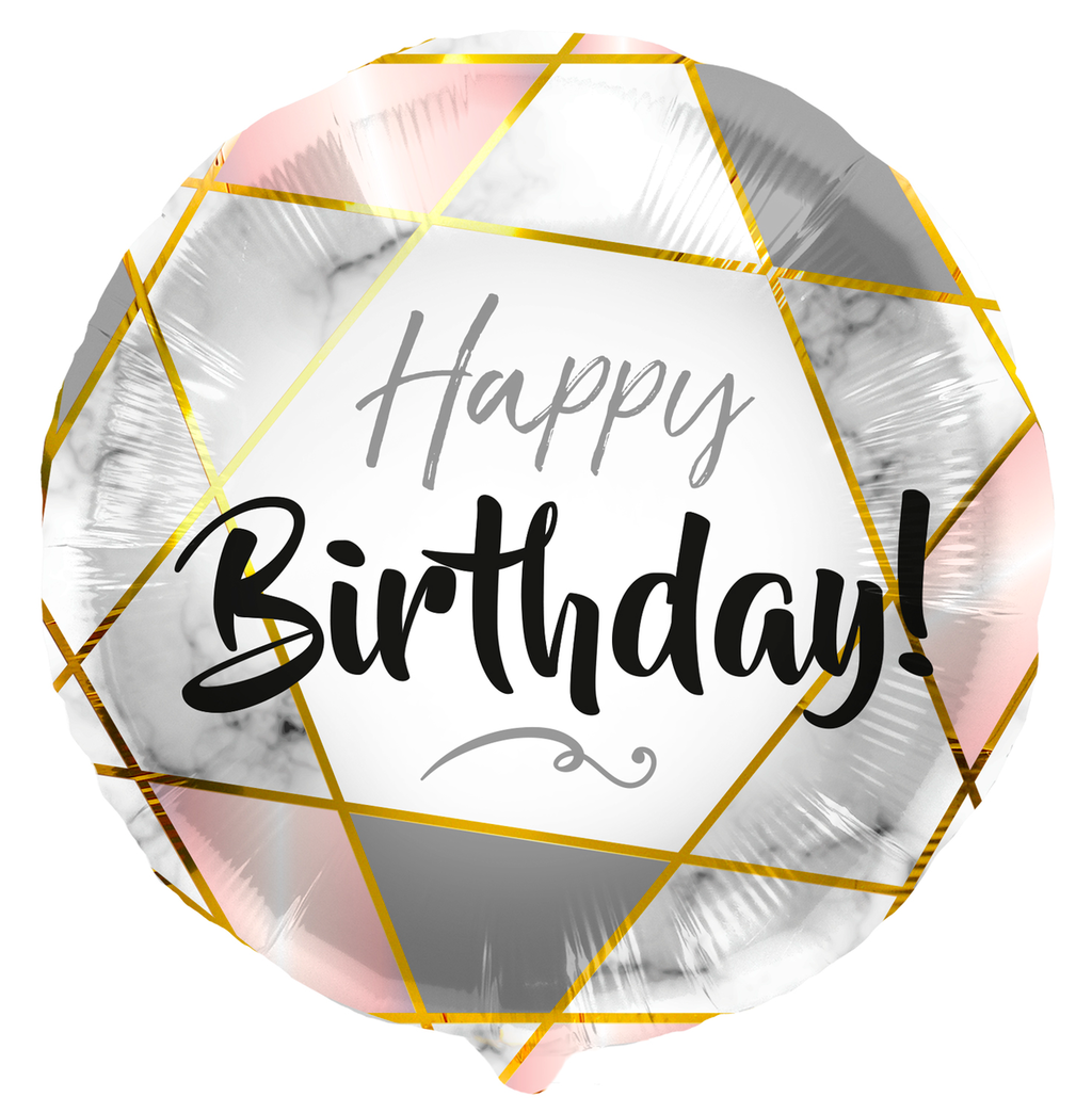 Folienballon Happy Birthday  45cm  Marble