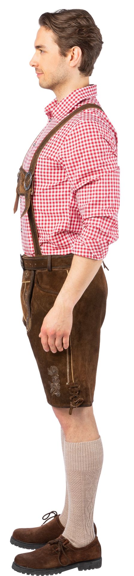 Echte Lederhose Gr. 50 mit Gürtel und Hosenträger