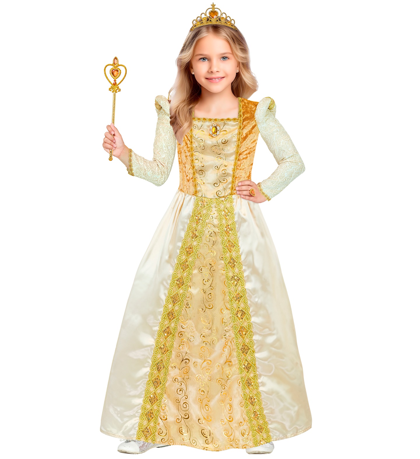Mittelalter Prinzessin 128  beige/gold